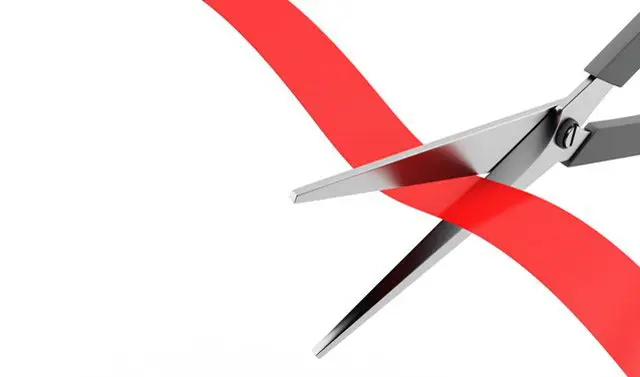 scissors cut the red ribbon