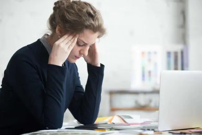 stressed businesswoman