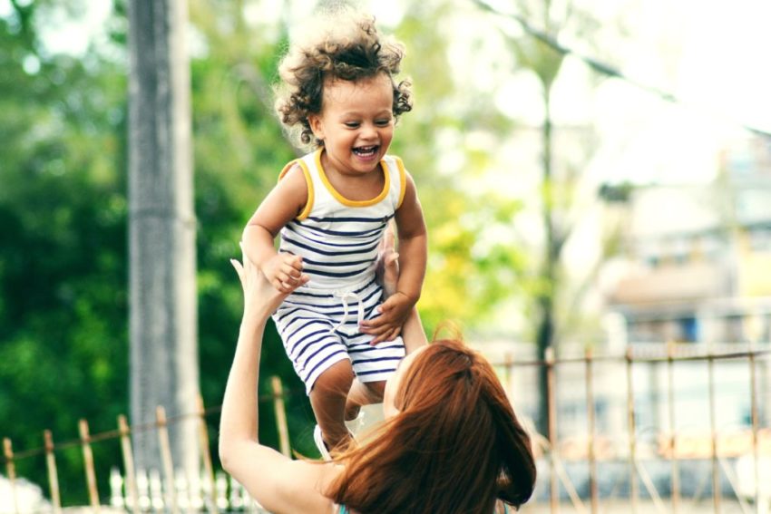 business woman with baby