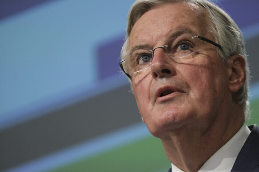 EU's Brexit negotiator Michel Barnier holds a news conference se