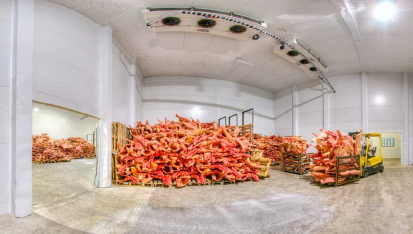 Frozen meat at a storage