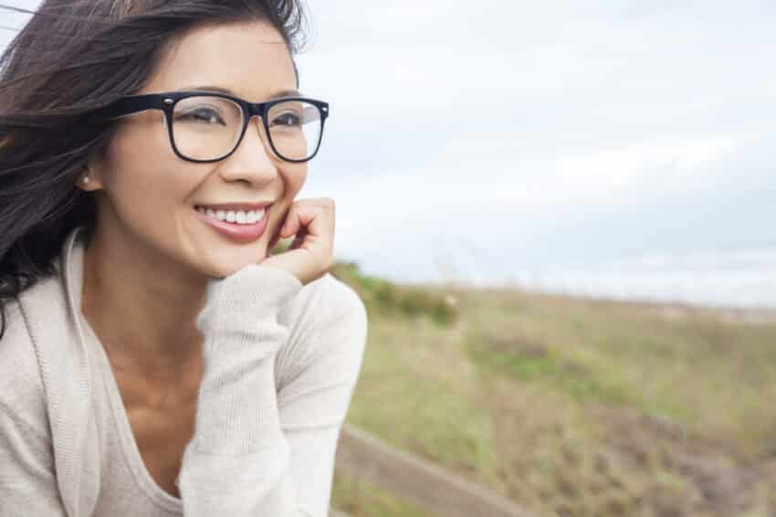 Wearing glasses