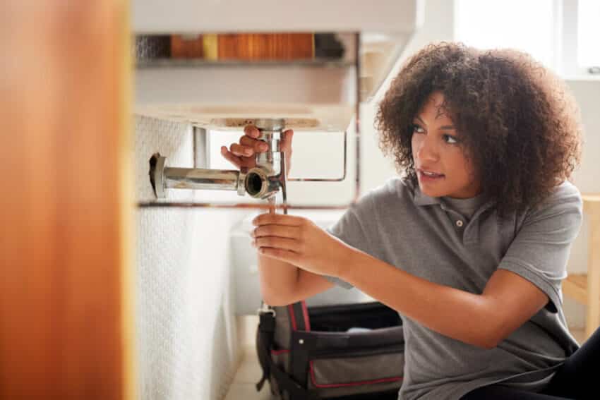 Female plumber