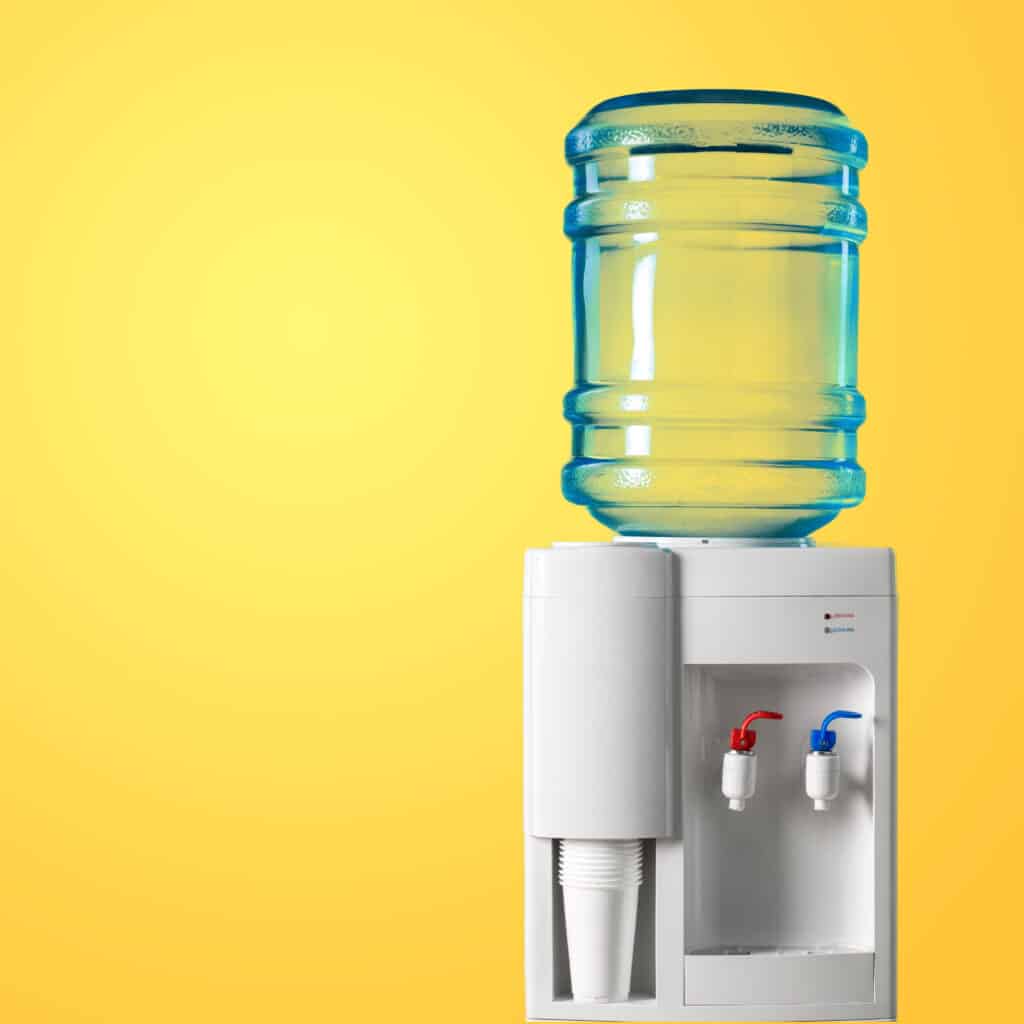 Plastic,Water,Cooler,Over,Nature,Background