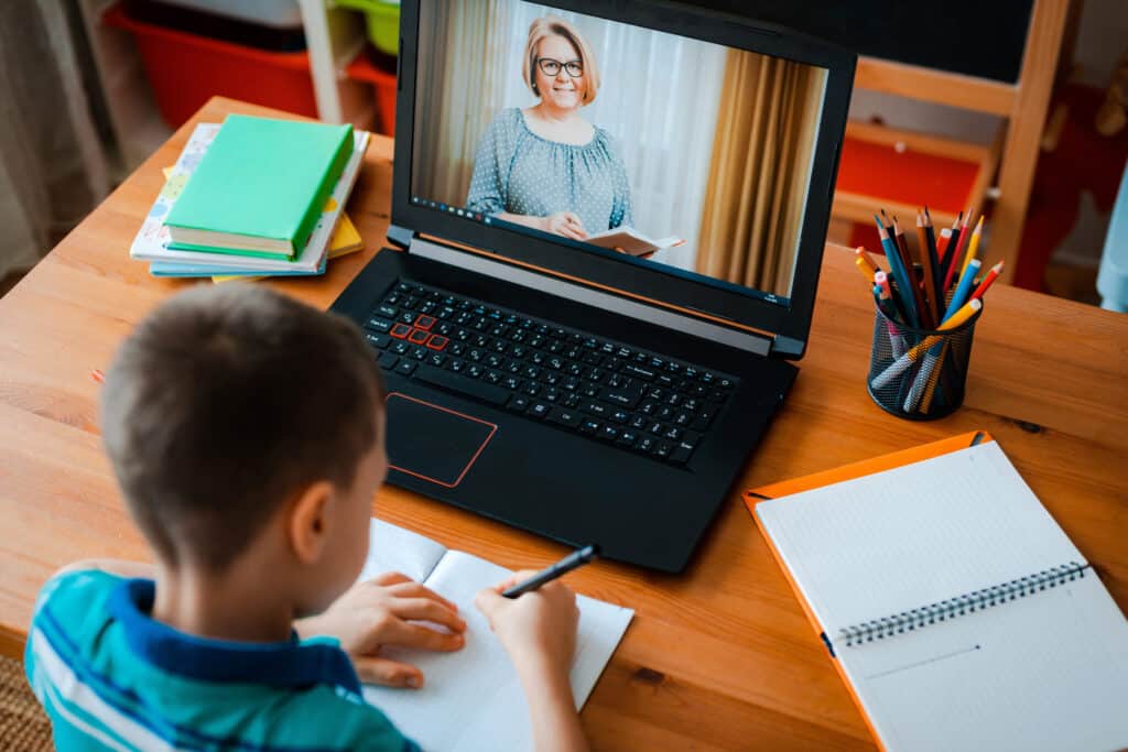 Distance,Learning,Online,Education.,A,Schoolboy,Boy,Studies,At,Home