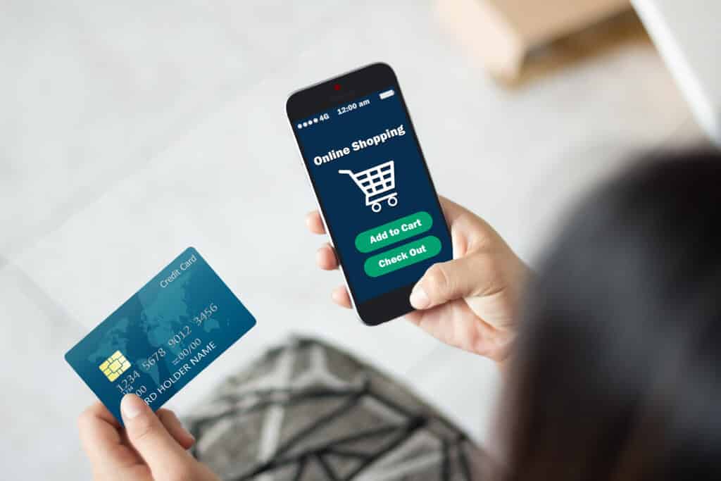 Mobile,Business,Concept:,Female,Hands,Using,Credit,Card,And,Smart