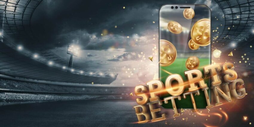 Gold,Inscription,Sports,Betting,On,A,Smartphone,On,The,Background