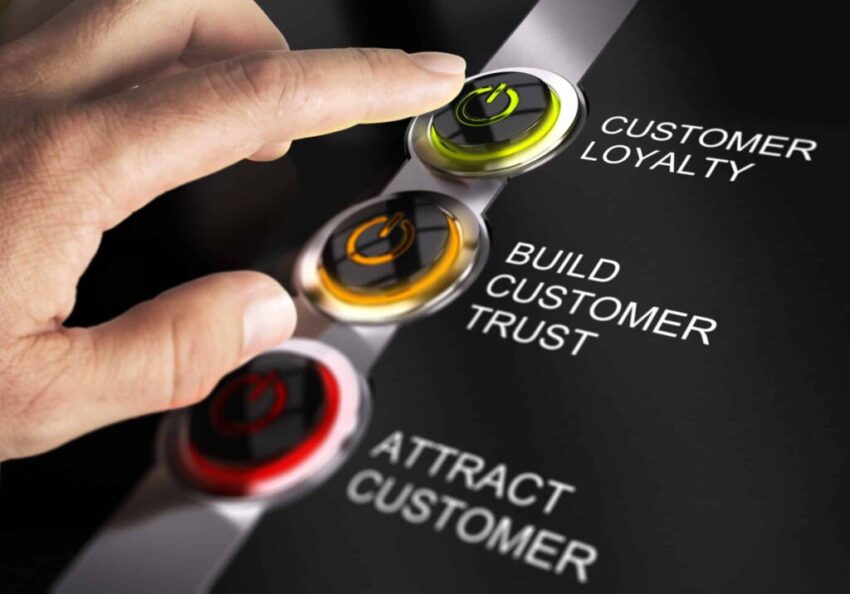 Finger,About,To,Press,Customer,Loyalty,Button.,Concept,For,Illustration