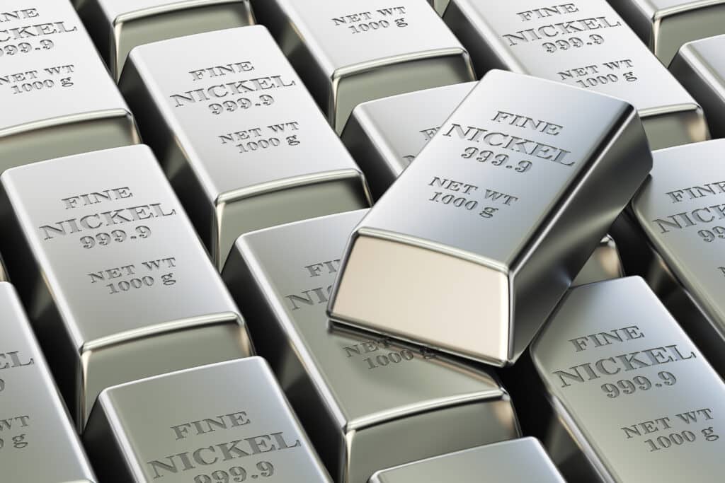 Nickel,Ingots,Background,,3d,Rendering,Isolated,On,White,Background
