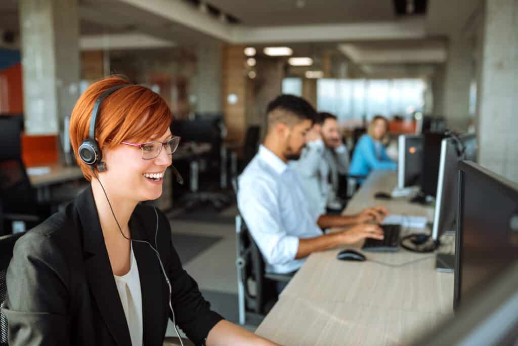 Team,Of,Business,People,Working,In,A,Call,Centre,On