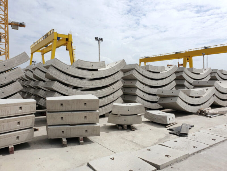 Precast,Concrete,Plant,With,Blue,Sky,In,The,Construction,Site,