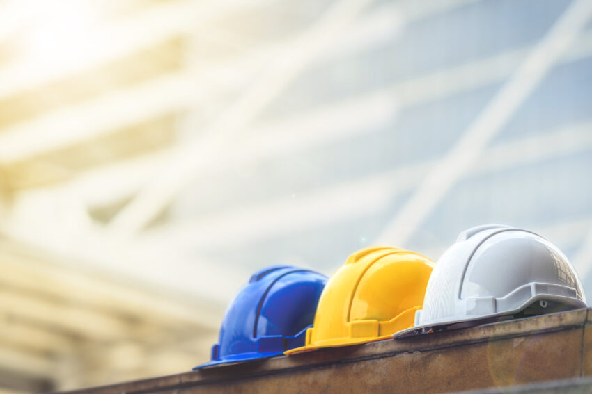 White,,Yellow,And,Blue,Hard,Safety,Helmet,Hat,For,Safety