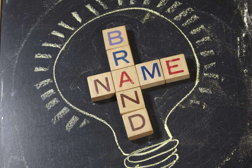 Brand,Name,Crossword,With,Wooden,Block,On,The,Blackboard