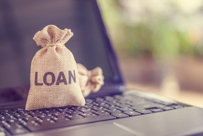 Online,Personal,Loan,,Financial,Concept,:,Loan,Bags,On,A