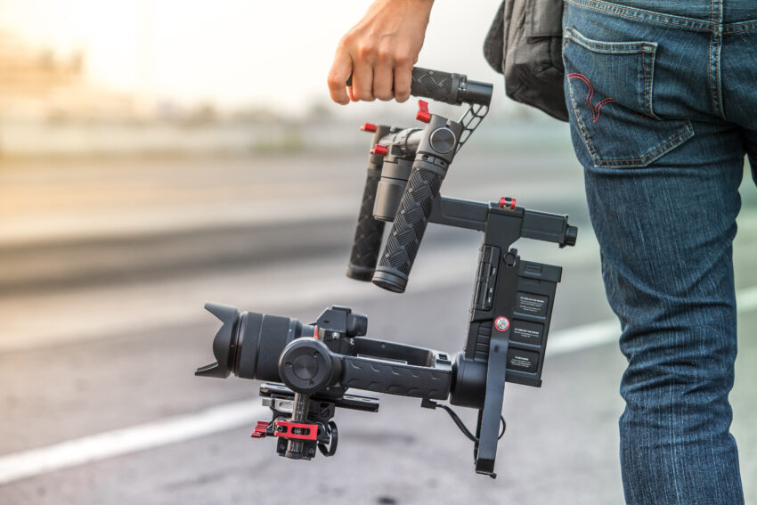 Videographer,With,Gimbal,Video,Camera,Dslr,,Professional,Video,Equipment,,Videographer