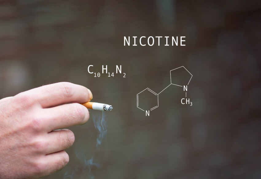 Structural,Molecular,Model,Of,Nicotine,On,Soft,Blurred,Background,Of