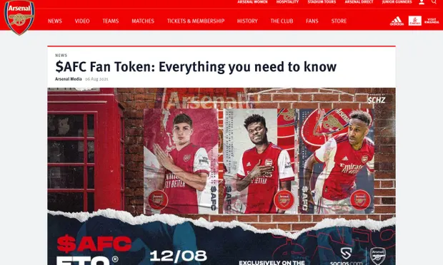 The UK’s advertising regulator has banned two promotions for “fan tokens” from Arsenal Football Club, saying they were misleading supporters over the risks of investing in cryptocurrencies.