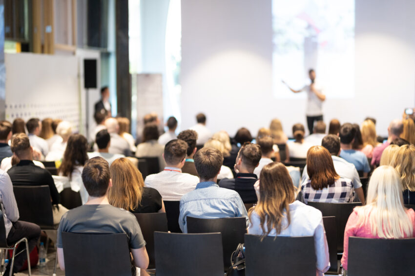 Speaker,Giving,A,Talk,In,Conference,Hall,At,Business,Event.