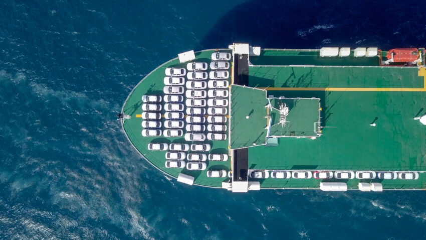 Aerial,Image,Of,A,Large,Roro,(roll,On/off),Vehicle,Carrie