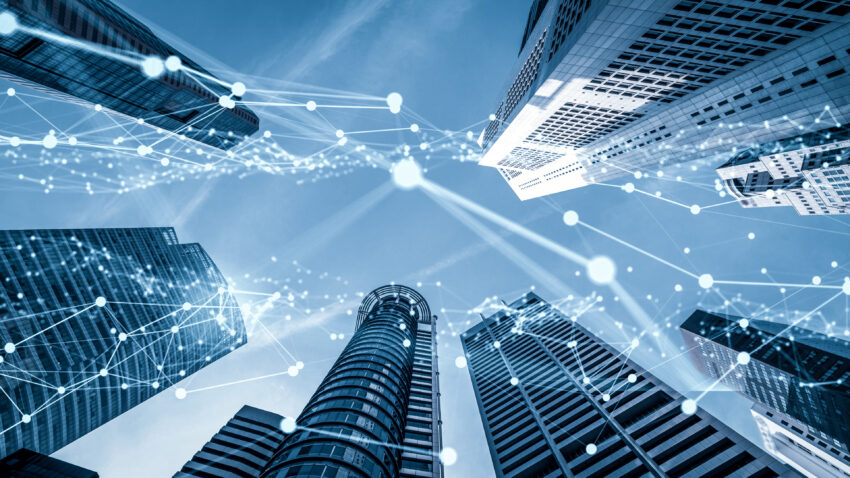 Imaginative,Visual,Of,Smart,Digital,City,With,Globalization,Abstract,Graphic