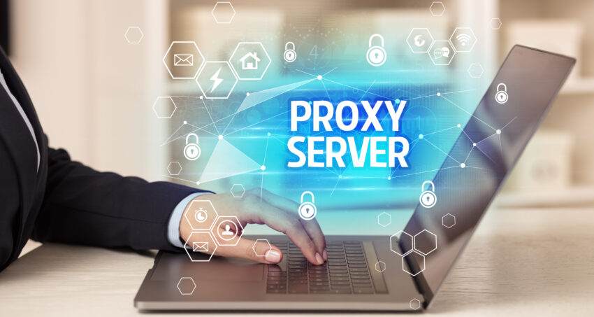 Proxy,Server,Inscription,On,Laptop,,Internet,Security,And,Data,Protection