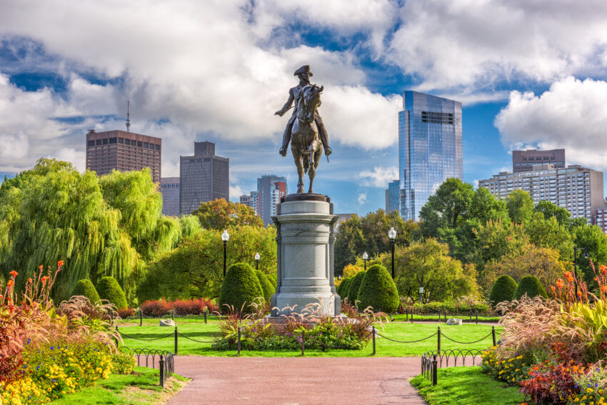George,Washington,Monument,At,Public,Garden,In,Boston,,Massachusetts.