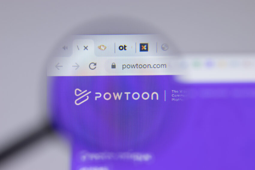 New,York,,Usa,-,26,April,2021:,Powtoon,Logo,Close-up
