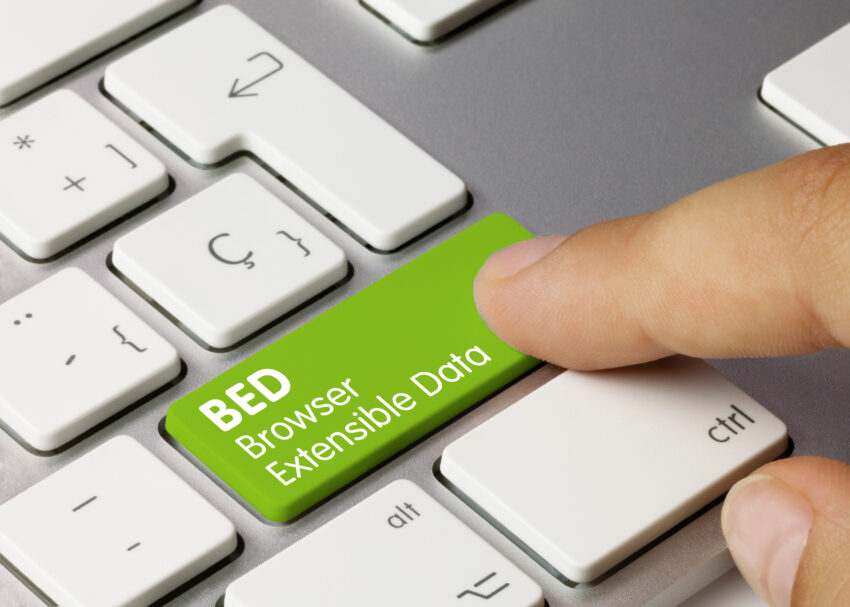 Bed,Browser,Extensible,Data,Written,On,Green,Key,Of,Metallic