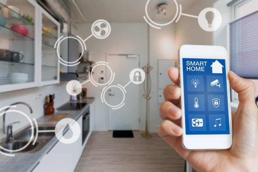 Smart,Home,Technology,Interface,On,Smartphone,App,Screen,With,Augmented