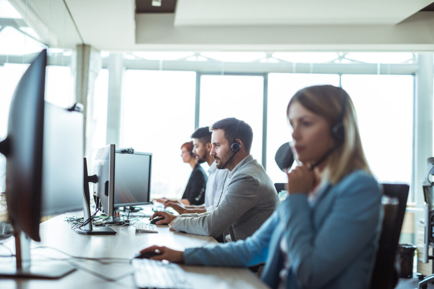 Colleagues,Working,In,A,Call,Center.