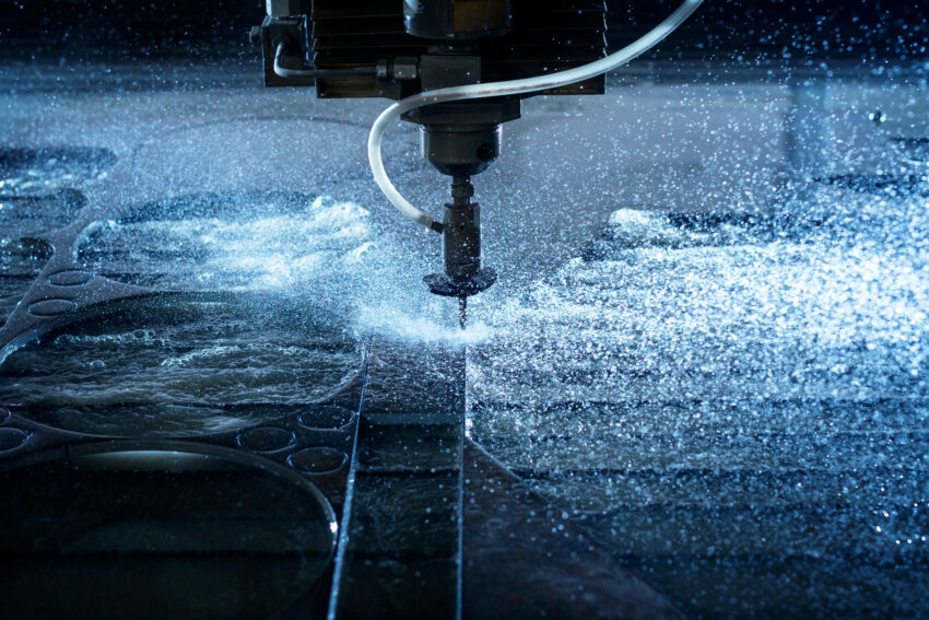 Water,Jet,Industrial,Machine,Cutting,Steel,Plate.,Computer,Controlled,Metalworking