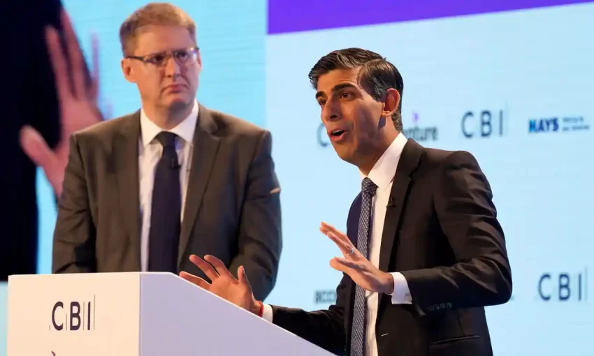 Rishi Sunak’s government is “going backwards” on building a greener economy and lacks a growth plan to soften the blow from recession, the head of the UK’s leading business lobby group has said.