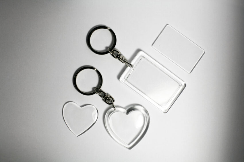Heart,Shape,And,Rectangle,Shape,Acrylic,Keychain
