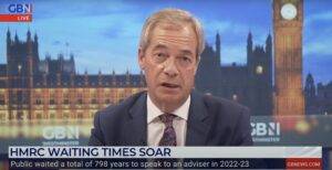 Nigel Farage has said the divide between those who work in the private sector or are self employed and those who work for the state is ‘enormous’ as he hit out at the service being offered by HMRC to UK taxpayers.
