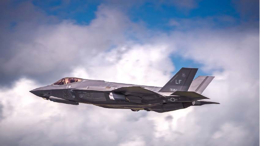 Fighter jet flying over the UK, representing the country’s defence and police budget UK priorities.